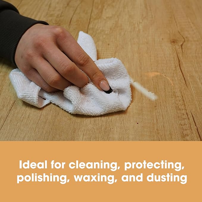 Furniture Clinic Pack of 10 Microfiber Cloths – Lint Free - White Cleaning Cloths - Reusable and Washable