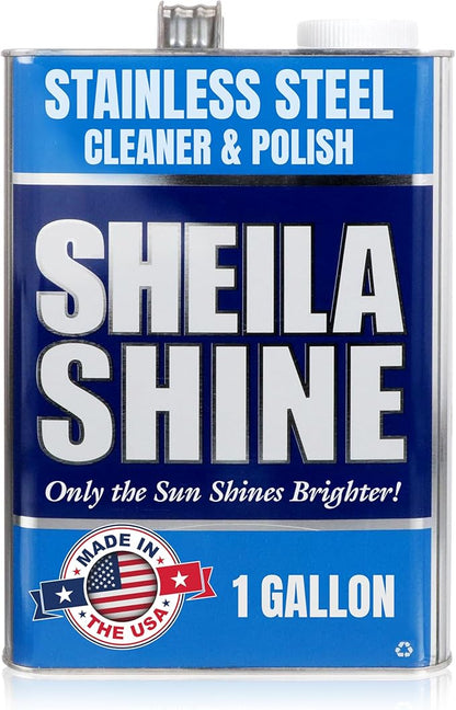 Sheila Shine 1 Gallon Stainless Steel Cleaner and Polish - Cleans, Polishes & Protects Kitchen Appliances, Refrigerators, Sinks, Ovens & Grills - Stainless Steel Sink Cleaner