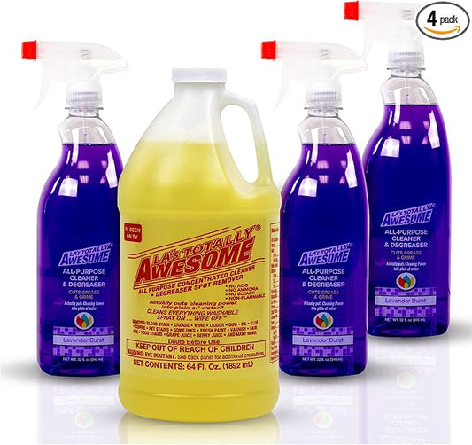 La's Totally Awesome All Purpose Cleaner 64 oz + All Purpose Cleaner Lavender Burst Plant-Derived Spray 32oz (Pack of 3)