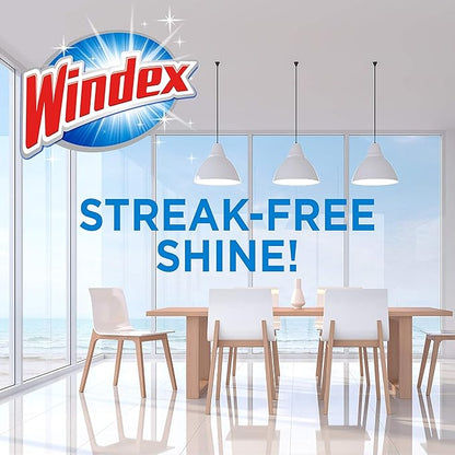 Windex Wipes Glass Cleaning, Pre-Moistened Glass and Surface Wipes to Clean Home Surfaces, Household Essentials, Original Scent, 38 Count (Pack of 6)