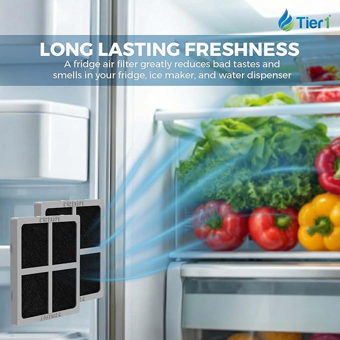 Tier1 RWF1052 ADQ36006101 Refrigerator Water & Air Filter Combo | Replacement for LG LT700P & Kenmore 9690 Fridge Filter - Lasts up to 6 Months | Easy Install | Odor Control | Great Tasting Water