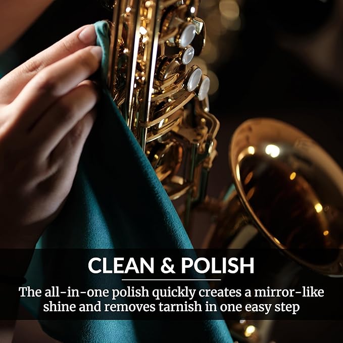 HOPE'S Brass Polish and Cleaner, Prevents Tarnish, Safe for Brass, Copper, Chrome, and Sterling Silver, Metal Polish for Cymbals, Trombone, Trumpet, and Other Instruments, 8 oz, Pack of 2