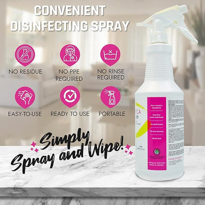 LUCAS-CIDE Ready To Use All Purpose Cleaner - Home Essentials Cleaning Supplies For Everyday Hygiene - Fresh Citrus Scented Disinfecting Spray Bathroom Cleaner, Glass Cleaner, Floor Cleaner, etc.