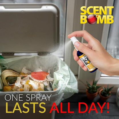 Scent Bomb Air Freshener Spray, Long-Lasting Odor Eliminator - Effective Deodorizer for Home & Car, Fresh Room Spray for Kitchen, Bathroom & Smell Neutralizer - 1 oz Pack of 4, Peach Scent