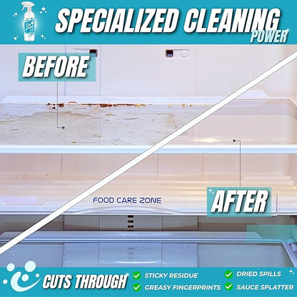 Oh Yuk Fridge Cleaner – Cleans Inside Refrigerator for Spotless, Food-Contact Safe Surfaces | Biodegradable, Vegan, Cruelty-Free | Effortlessly Lifts Sticky Messes & Dried-On Food | Spray Bottle