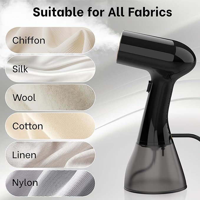 GS01 Steamer for Clothes, clothes steamer handheld with Ultra Large 400ml Water Tank, 1500W High Power, 20S Fast Heat-up,Wrinkle Remover,Portable Handheld Design Travel Steamer