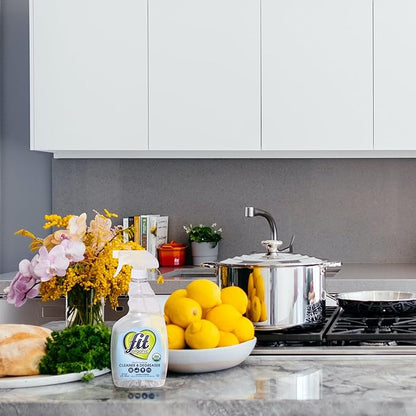 Fit Organic Multi-Surface Cleaner & Degreaser Spray – USDA Organic, Plant-Based, Biodegradable, Tough on Grease & Grime, Natural All-Purpose Spray for Kitchen, Bathroom, Oven & Toilet - (32oz)