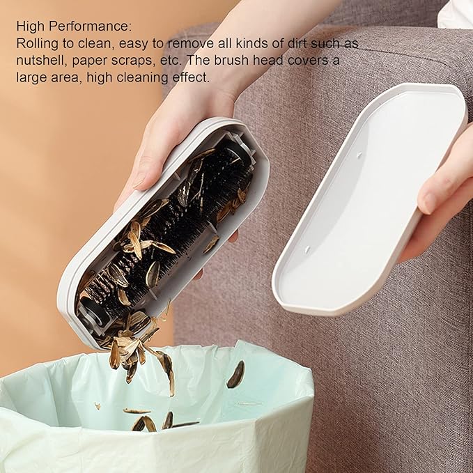 Pissente Handheld Sweeper, Reusable Handheld Crumb Sweeper Home Soft Hair Debris Collector Portable Carpet Debris Brush for Table Bed Sheet Clothes Sofa Carpet Cleaning Tool