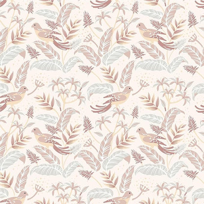 Vinjiasin Tropical Bird & Leaf Wallpaper, Boho Neutral Tone Contact Paper for Bedroom Living Room, Removable Waterproof Peel and Stick Wallpaper 17.7" x 78.7"