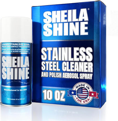 Sheila Shine 10oz Stainless Steel Cleaner and Polish - Cleans, Polishes & Protects Kitchen Appliances, Refrigerators, Sinks, Ovens & Grills - Residue, Streak Free Shine - Spray Stainless Steel Cleaner