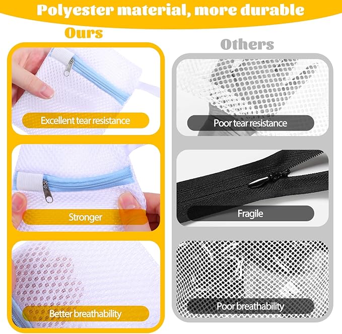 6 Pcs Small Mesh Laundry Bag Lingerie Bags for Washing Delicates for Delicates Washing Machine Underwear Washings Bag Small Foldable Wash Bags for Home Travel White 5.5 x4.3inch