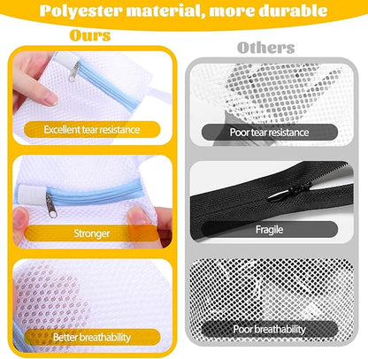6 Pcs Small Mesh Laundry Bag Lingerie Bags for Washing Delicates for Delicates Washing Machine Underwear Washings Bag Small Foldable Wash Bags for Home Travel White 5.5 x4.3inch
