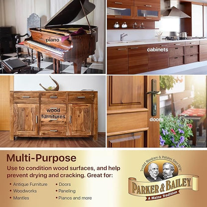 Parker & Bailey Furniture Cream, Floor & Furniture Cleaner, Quick Shine Restorer for Cabinets, Tables & Surfaces, 16 oz.