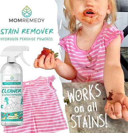 MOMREMEDY Hydrogen Peroxide All Purpose Cleaning Spray | Multipurpose Home Cleaner | Fabric and Laundry Stain Remover | All Surface Kitchen and Bathroom | Non Toxic