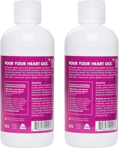 Better Life Sink Scrubber, Kitchen and Bath Cleaner, Tub and Tile Scrub, Stainless Steel and Granite Cleaner, 16 Ounce, Pack of 2