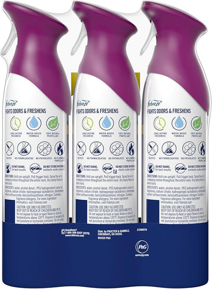 Febreze Air Mist, Air Freshener Spray, Odor Fighting Room Spray, Deodorizer for Home Bathroom Kitchen Office Apartment Dorm Room Classroom, Mountain Scent, 8.1oz (Pack of 3)