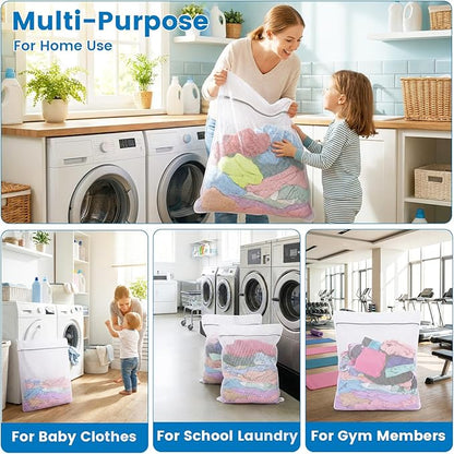Dntorx 2 Pack XXX-Large Mesh Laundry Bags for Delicates, 35 x 43 Inches Reusable Laundry Bag Durable Wash Bags for Washing Machine for College, Family, Travel, Storage