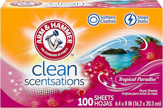ARM & HAMMER Fabric Softener Sheets, Tropical Paradise (Pack of 600)