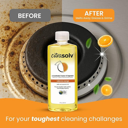 Citra Solv - Concentrated Household Cleaner & Degreaser - Valencia Orange Scent - 16 Fl Oz, Natural Ingredients, Non-Toxic, Biodegradable, Made in USA