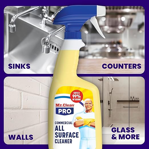 Mr. Clean PRO All Surface Cleaner, Bulk Grime Removal Spray Refills, Commercial Grade, 1 gal (Case of 3)