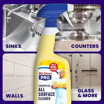 Mr. Clean PRO All Surface Cleaner, Bulk Grime Removal Spray Refills, Commercial Grade, 1 gal (Case of 3)