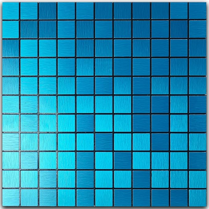 10pcs Waterproof Non-Slip Mosaic Wall Stickers, Heat-Resistant Self-Adhesive Tiles, Easy Cut & Peel for Kitchen Bathroom Bedroom Living Room (10, Blue)