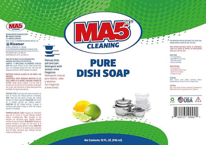 MA5X CLEANING Pure Liquid Dish Soap, 32oz | Pack of 2