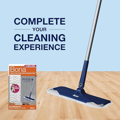 Bona Sweeping Pads for Multi-Surface Floors - 24 Refills - Heavy-Duty & Disposable XL Microfiber Pads Sweep Away Dust, Dirt, & Pet Hair