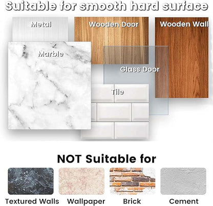 Broom Holder Wall Mount Self Adhesive, Broom and Mop Organizer Wall Hanging, No Drilling Anti-Slip Broom Hook Over Door for Home, Kitchen, Garden, Garage Storage 4-Pack