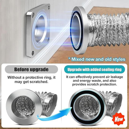 Dryer Vent Cleaner Kit, 4 Inch Magnetic Connector Aluminum Flexible Hose Dryer Vent Vacuum Attachment with Quick Connect Seal Dryers Lint Cleaner for Laundry Room Duct Use