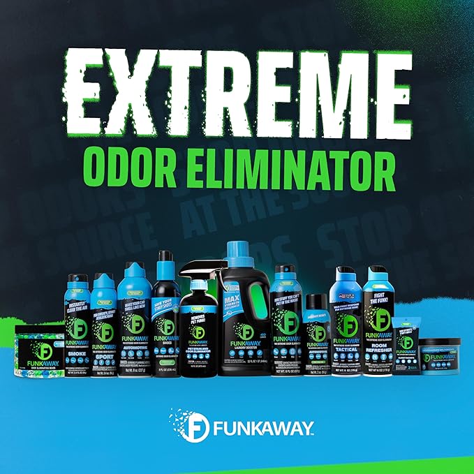 FunkAway Travel Size Shoe Deodorizer Spray (3.4 oz - 3 Pack) Odor Eliminator for Shoes, Gym Bags, Clothes and Gear, On-the-Go Odor Neutralizer that Attacks Funk at the Source