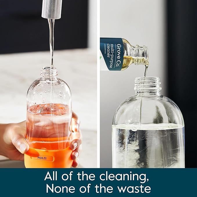 Grove Co. Multi-Purpose Cleaner, Refill Concentrate (6 x 1 Fl Oz) Plant-based Household Cleaning Supplies, Ammonia & Chlorine Free, No Plastic Waste, 3 Scent Variety Pack, Total 3 x 2 Pack Refills