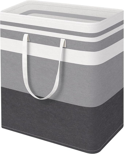 HomeHacks Large Laundry Basket, Waterproof, Freestanding Laundry Hamper, Collapsible Tall Clothes Hamper with Extended Handles for Clothes in The Dorm and Family-(Gradient Grey, 125L)