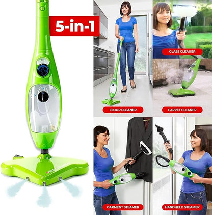 H2O X5 Dual Blast Steam Mop & Handheld Steam Cleaner | 5-in-1 Floor Steamer | Forward-Blast Mop Head for Edges & Tough Messes | Hardwood, Tile & Laminate Cleaner