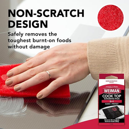Weiman Cook Top Scrubbing Pads, 3 Count, 2 Pack Cuts Through the Toughest Stains - Scrubbing Pads Carefully Wipe Away Residue