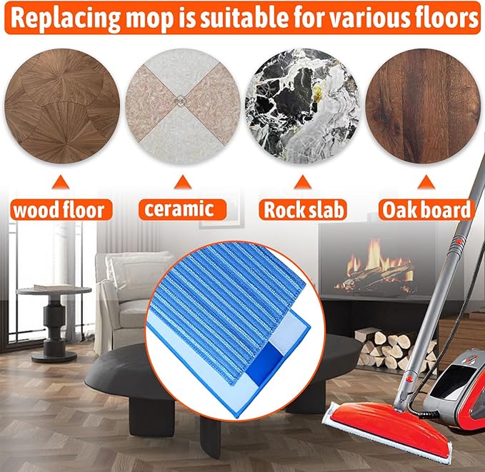 4 Pack Mop Pads Compatible with HAAN Steam Cleaning mop Reusable Microfiber Pads Replacement for HAAN FS, SI and MS Series Steamers