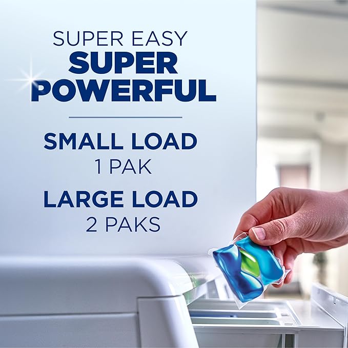 ARM & HAMMER Deep Clean Stain Formula Laundry Detergent Power Paks, Sparkling Clean Scent, 32 Count, 32 Loads