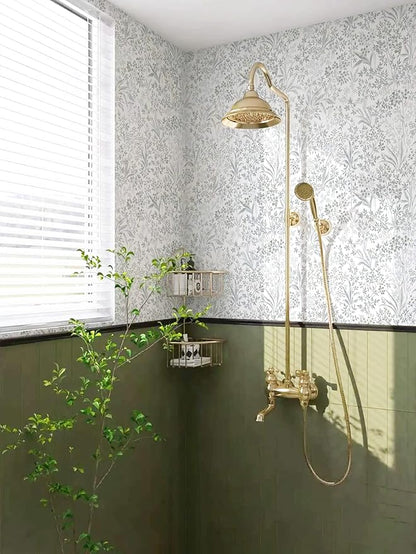 Heroad Boho Peel and Stick Wallpaper Floral Wall Paper Leaf Contact Paper for Cabinet Drawer Liner Removable Self Adhesive Wallpaper Stick on Walls Waterproof Vinyl Roll 15.5''x393''