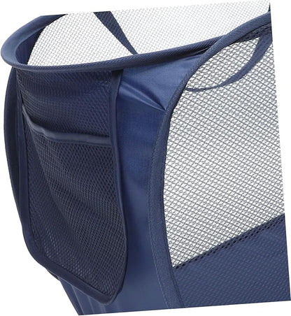 VICASKY Large Foldable Mesh Laundry Hamper with Handle and Wire Laundry Basket for Clothes Blankets Storage Portable Collapsible Organizer for Bedroom Bathroom Dorm Use