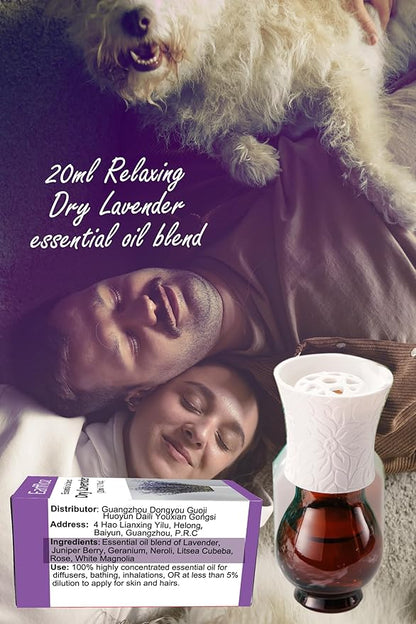 Plug-in Air Freshener Lavender Essential Oil and Wall Plug Diffuser Starter Kit Non-Toxic Relax Room Scent for Home Office Smell Good 30 Days (Polarized Warmer + Oil 20ml)