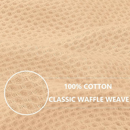 Homaxy 100% Cotton Waffle Weave Kitchen Dish Cloths, Ultra Soft Absorbent Quick Drying Dish Towels, 12 x 12 Inches, 12-Pack, Apricot
