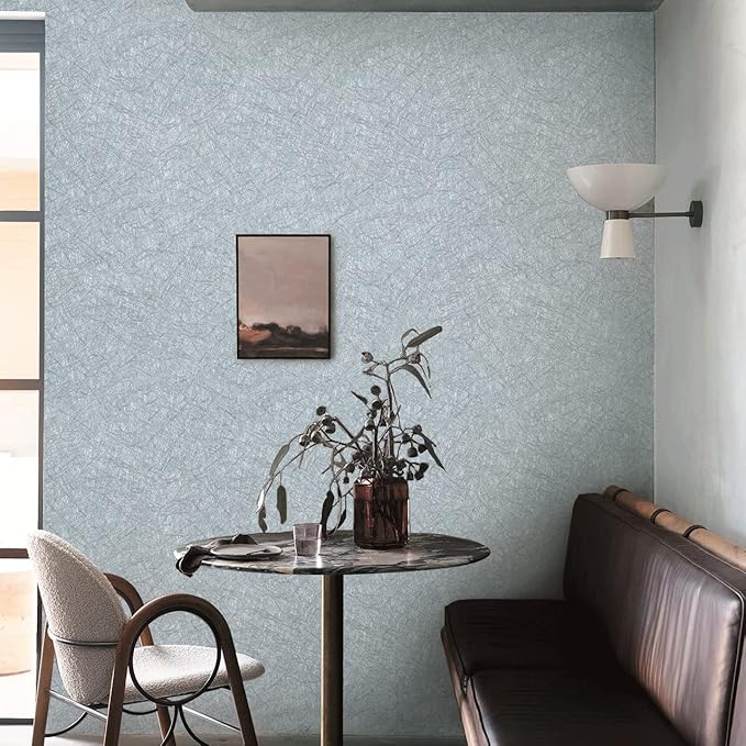 Cohoo Home Gray Peel and Stick Wallpaper Grey Silk Contact Paper for Cabinets and Drawers Silver Textured Self Adhesive Removable Wallpaper Bathroom Bedroom Waterproof Wall Covering 15.7inL 118inW
