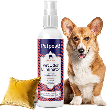 Petpost | Pet Odor Eliminator Spray for Dogs & Cats - Naturally Effective Deodorant and Bad Smell Killer - For Spraying Your Pet or Around the Home 8 oz.