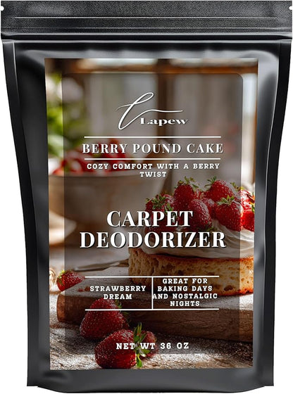 Lapew Berry Pound Cake Carpet Deodorizer Powder - Pet Safe Freshener for Vacuuming | Scented Odor Eliminator for Home | 36 oz