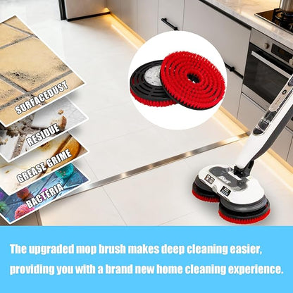 Steam Mop Pads Replacement Brush Head for Shark Steam Mop S7000 S7201 S8001 S8201 Series, Scrub Mop Pads Deep Cleaning for Hard/Tile Floors-2 Red/2 Grey