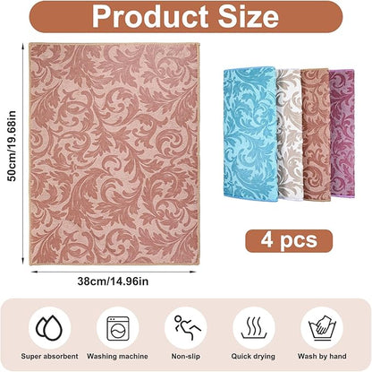4pcs microfiber dish drying mat dish drying mats for kitchen counter dryng mat for dishes Large Size 20"X15"Dishes Drainer Pad Super Absorbent Dishes Drainer Pads Anti-Slip Pad Quick Dry