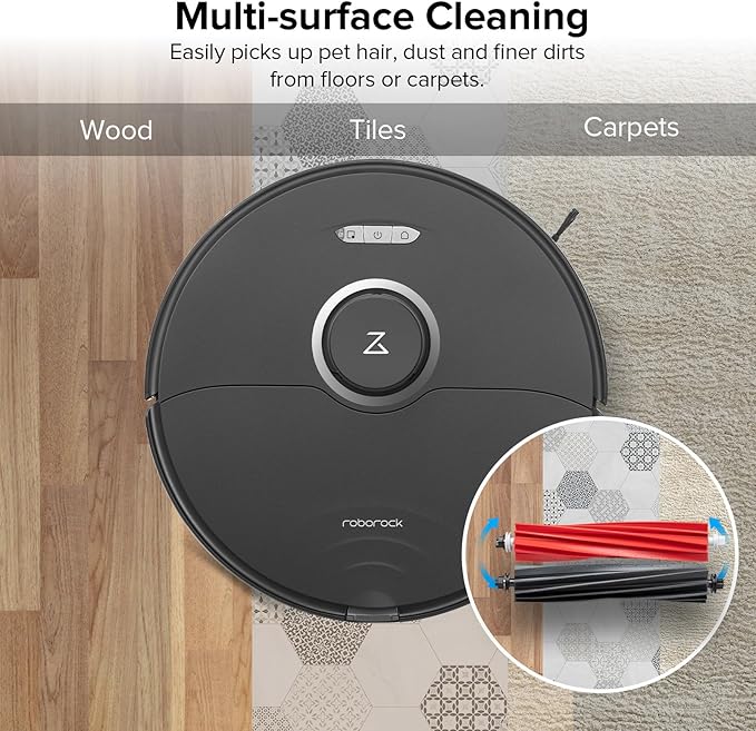 roborock Dual Main Brush Replacement for S8, S8+, Q5 Pro, Q5 Pro+, Q8Max and Q8Max+ Robot Vacuum Cleaner, Two Roller Brushes Included, Roller Brush Accessories Kit