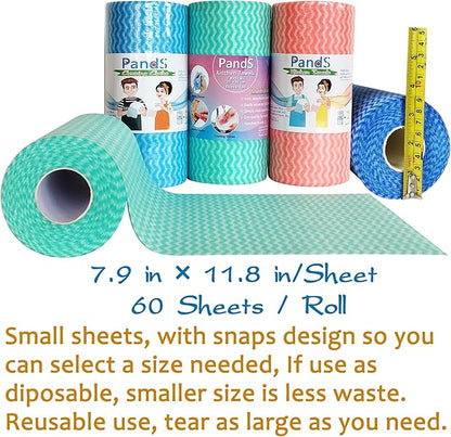 Reusable Paper Towels Washable, 2 Pack 120 Count Disposable Dish Cloths, Kitchen Washcloths Bathroom Hand Towels, Fast Dry Dishwashing Rags - Strong Absorbent - Green & Pink