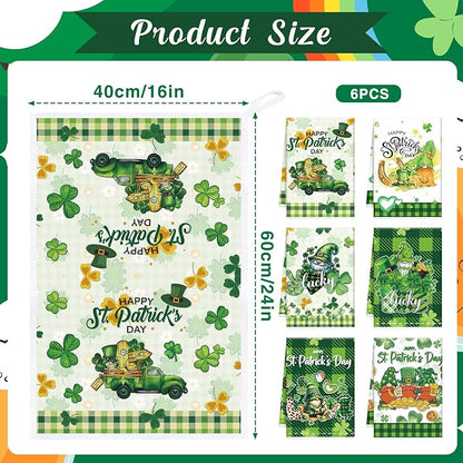 St Patrick's Day Kitchen Towels 16x24 Inch Green Shamrock Hand Towels Rae Dunn St Patricks Day Bathroom Dish Towels Decorations Irish Tea Towels Decoration for Kitchen Bathroom