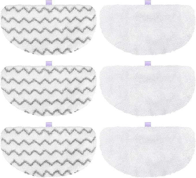 Tidy Monster 6 Pack Steam Mop Replacement Pads Compatible with Bissell Powerfresh Steam Mop 1940 1806 1544 1440 2075A 2685A Series, Part # 5938 & 203-2633, 1606668 & 1606669 (3Plush+3Scrub Plush)